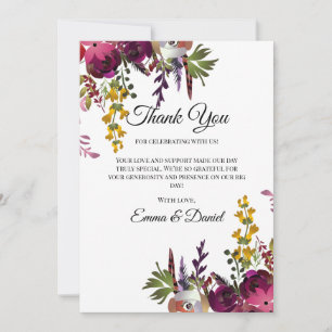 Elegant Floral Bouquet Dankeskarte
