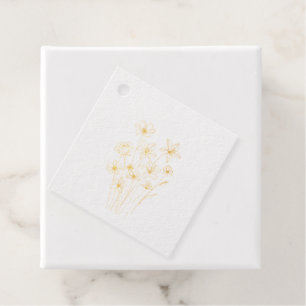 Elegant Floral Bouquet Line Art Geschenkanhänger