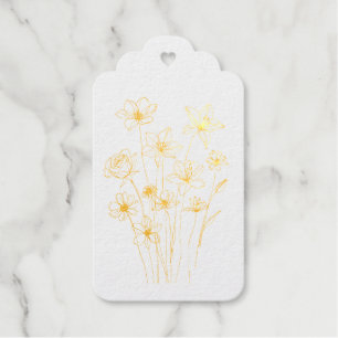 Elegant Floral Bouquet Line Art Geschenkanhänger