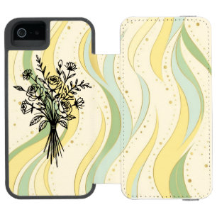 Elegant Floral Bouquet Line Art Incipio Watson™ iPhone 5 Geldbörsen Hülle