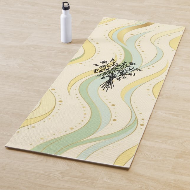Elegant Floral Bouquet Line Art Yogamatte (Beispiel)