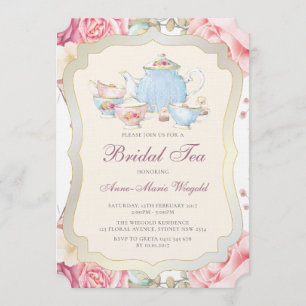 Elegant Floral Bridal Tea Einladung