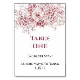 Elegant Floral Bunco Table One Tischnummer
