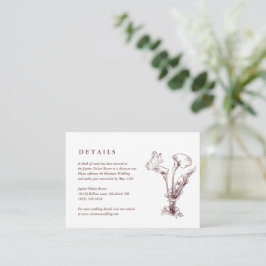 Elegant Floral Burgundy Wedding Details Card Begleitkarte