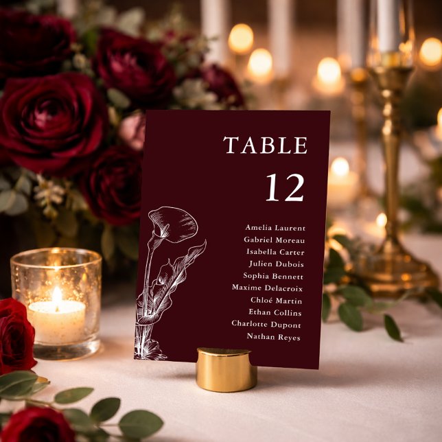 Elegant Floral Burgundy Wedding Seating Chart (Von Creator hochgeladen)
