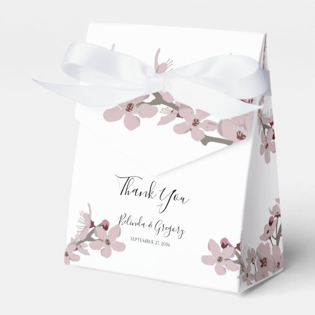 Elegant Floral Cherry Blossom Hochzeit Geschenkschachtel (Vorderseite)