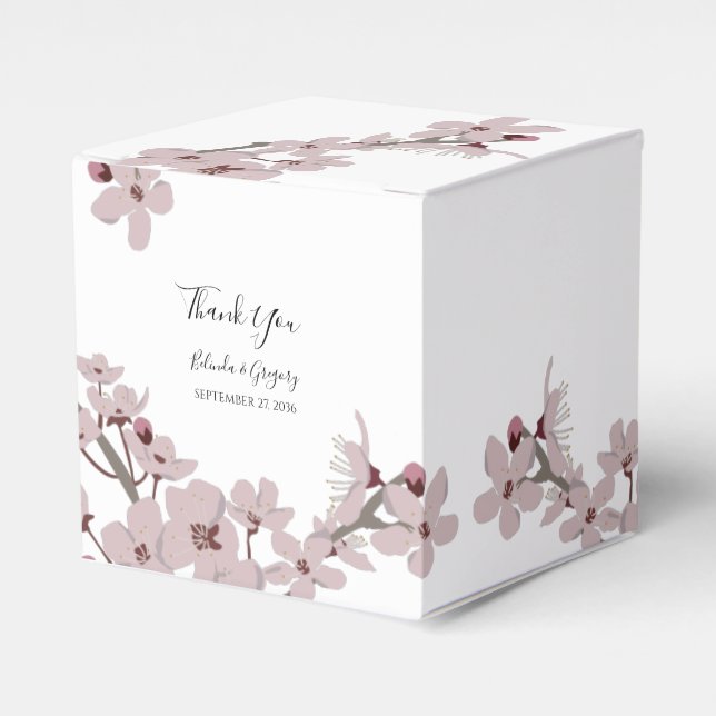 Elegant Floral Cherry Blossom Hochzeit Geschenkschachtel (Vorderseite)