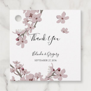 Elegant Floral Cherry Blossom Hochzeitsgeschenk Geschenkanhänger