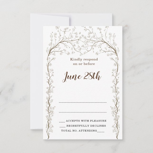 Elegant Floral Chuppah Rsvp Card & Umschlag (Vorderseite)