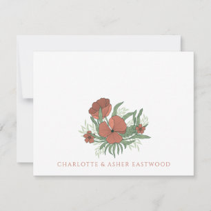 Elegant Floral Couple Mitteilungskarte