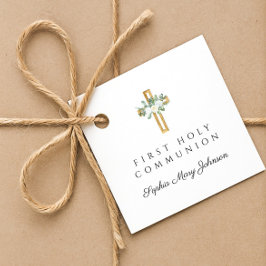 Elegant Floral Cross Girl First Holy Communion Geschenkanhänger
