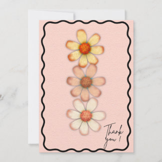 Elegant floral Daisy Vielen Dank Card Pink & Whims Dankeskarte