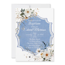 Elegant floral Dusty Blue Baptisse