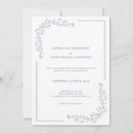 Elegant Floral Dusty Lilac Wedding Einladung