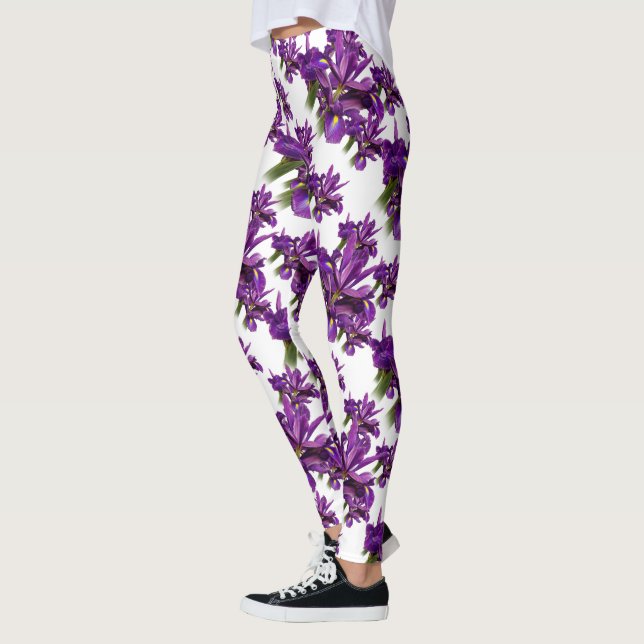 Elegant floral Dutch Iris Lila Sensation Blume Leggings (Links)