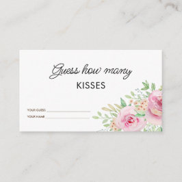 Elegant Floral erraten, wie viele Küsse Bridal Spi Begleitkarte