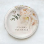 Elegant Floral Eucalyptus Baby Shower Pappteller<br><div class="desc">Eleganter Fall Blumen und Eukalyptus Baby Dusche Servietten sind nur das Statement Stück,  das Ihr Tisch braucht. Eine perfekte Touch für Eleganz und Wärme für Ihre Herbstduschfeier. Matching Artikel in unserem Shop Cava Party Designs.</div>