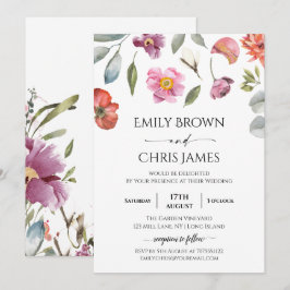 Elegant Floral Eucalyptus Wedding Einladung