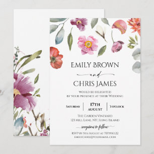 Elegant Floral Eucalyptus Wedding Einladung