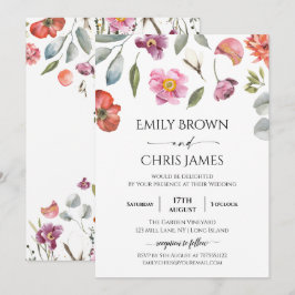 Elegant Floral Eucalyptus Wedding Einladung