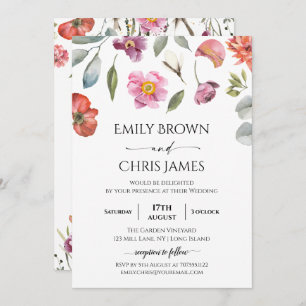 Elegant Floral Eucalyptus Wedding Einladung