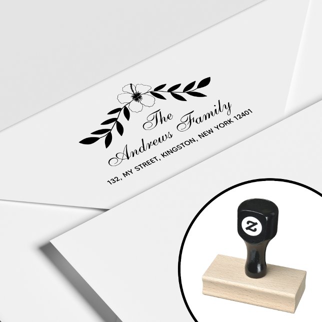 Elegant Floral Familienname Leaf Gummistempel (Von Creator hochgeladen)