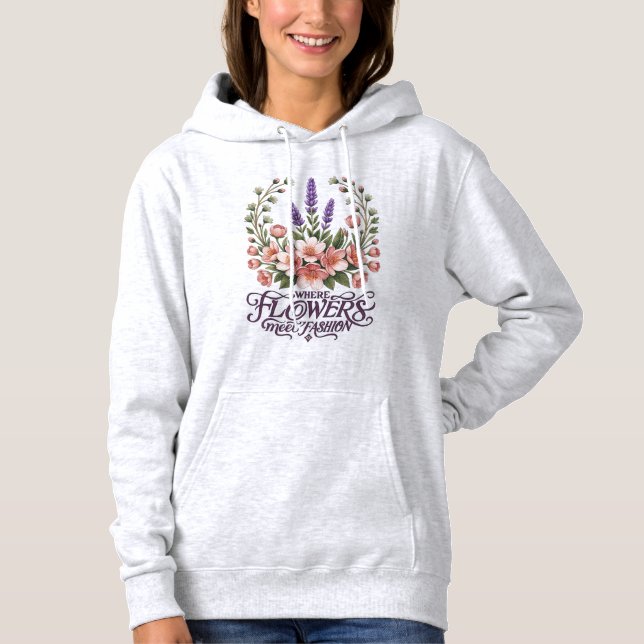 Elegant Floral Fashion Hoodie (Vorderseite)