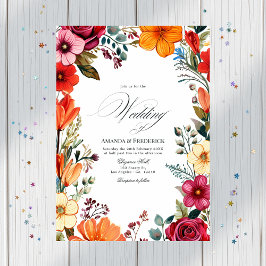 Elegant floral Fiesta Wedding mit QR Code Einladung