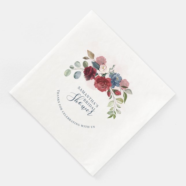 Elegant Floral Future Mrs. Brautparty Serviette (Ecke)