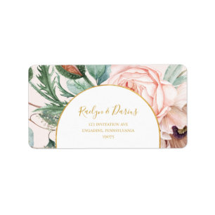 Elegant floral Garden Pastel Wedding RSVP Adresse Adressaufkleber