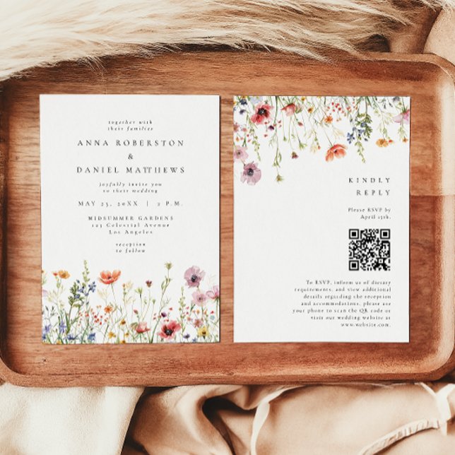 Elegant Floral Garden QR Code Wedding Einladung (Von Creator hochgeladen)