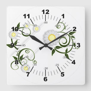 Elegant Floral Garden Quadratische Wanduhr