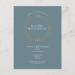 Elegant Floral Garland Brautdusche Einladung