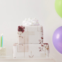 Elegant Floral Geometrisch Geschenkpapier