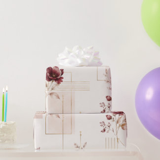 Elegant Floral Geometrisch Geschenkpapier