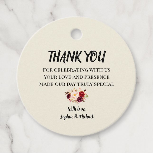 Elegant Floral Geschenkanhänger (Vorderseite)