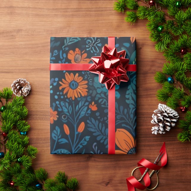 Elegant Floral Geschenkpapier (Feiertagsgeschenk)