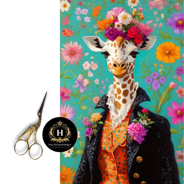 Elegant floral Giraffe Decoupage Seidenpapier (Von Creator hochgeladen)