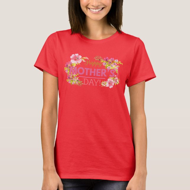 Elegant floral glücklich Mutter Tag Mutterschaft S T-Shirt (Vorderseite)
