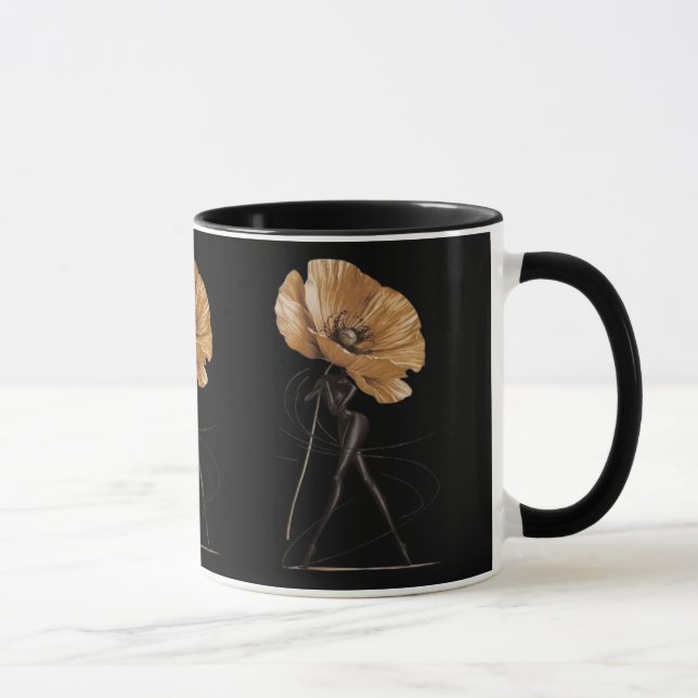 Elegant Floral Goddess Fashion Illustration Mug Tasse (Rechts)