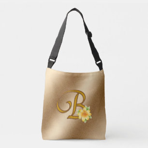 Elegant Floral Gold B Tragetaschen Mit Langen Trägern