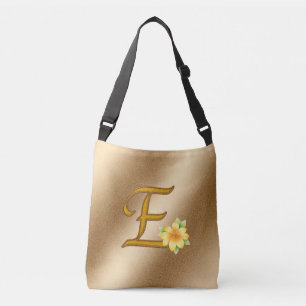 Elegant Floral Gold E Tragetaschen Mit Langen Trägern