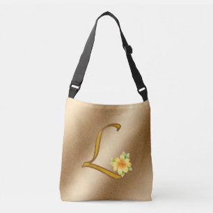 Elegant Floral Gold L Tragetaschen Mit Langen Trägern