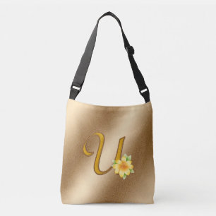 Elegant Floral Gold U Tragetaschen Mit Langen Trägern