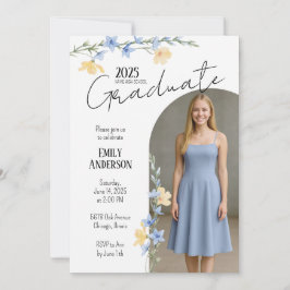 Elegant Floral Graduation Einladung