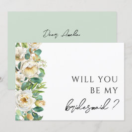 Elegant Floral Greenery Bridesmaid Vorschlag Card Einladung