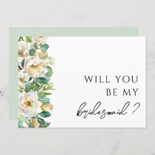 Elegant Floral Greenery Bridesmaid Vorschlag Card Einladung