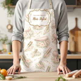 Elegant Floral Hair Stylist Schürze