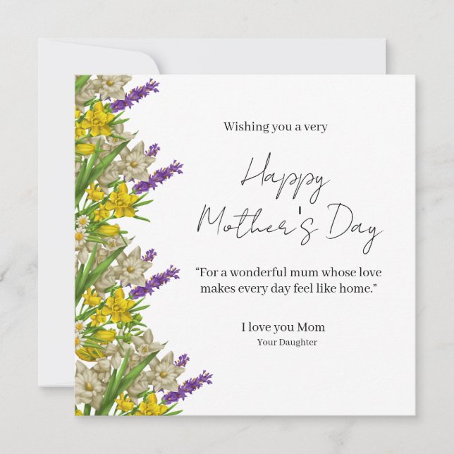 Elegant Floral Happy Mother’s Day Card  (Vorderseite)