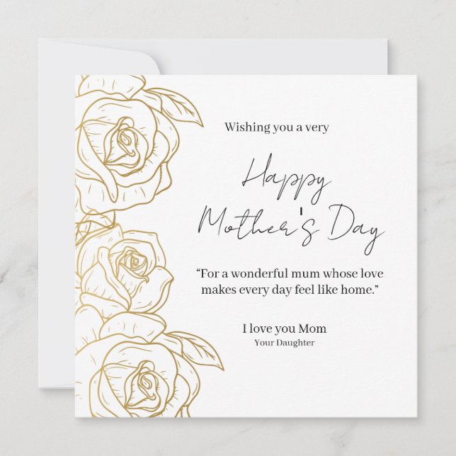 Elegant Floral Happy Mother’s Day Card  (Vorderseite)